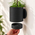 Hangende Bloempot Poppy 2 – 4.5 inch — Kleur: Charcoal — digitale kleurvisualisatie op basis van LoftedGoods-foto; plant niet inbegrepen