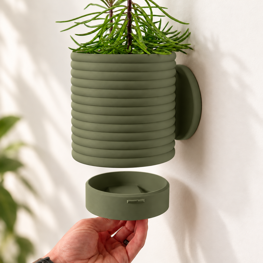 Hangende Bloempot Poppy 2 – 4.5 inch — Kleur: Dark Green — digitale kleurvisualisatie op basis van LoftedGoods-foto; plant niet inbegrepen