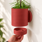 Hangende Bloempot Poppy 2 – 4.5 inch — Kleur: Donkerrood — digitale kleurvisualisatie op basis van LoftedGoods-foto; plant niet inbegrepen