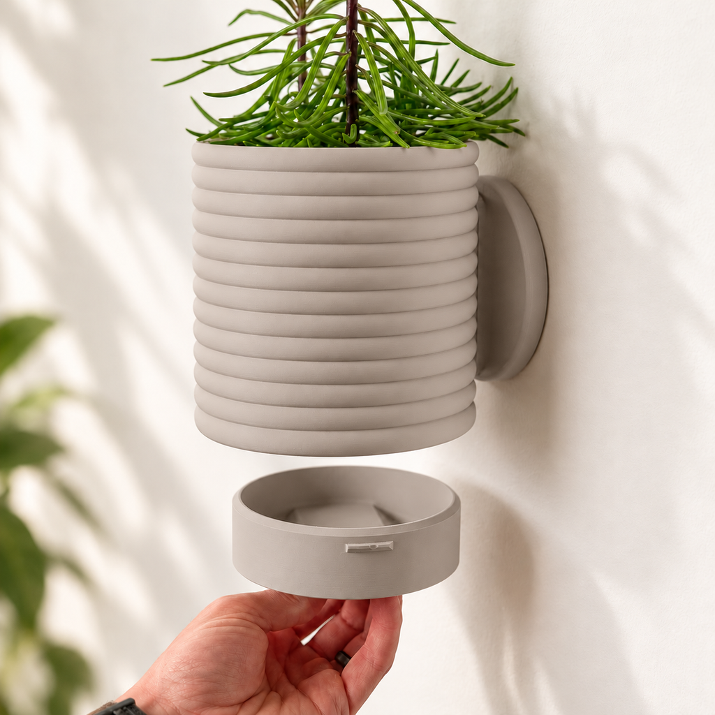 Hangende Bloempot Poppy 2 – 4.5 inch — Kleur: Muted White — digitale kleurvisualisatie op basis van LoftedGoods-foto; plant niet inbegrepen