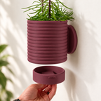 Hangende Bloempot Poppy 2 – 4.5 inch — Kleur: Wine Burgundy — digitale kleurvisualisatie op basis van LoftedGoods-foto; plant niet inbegrepen
