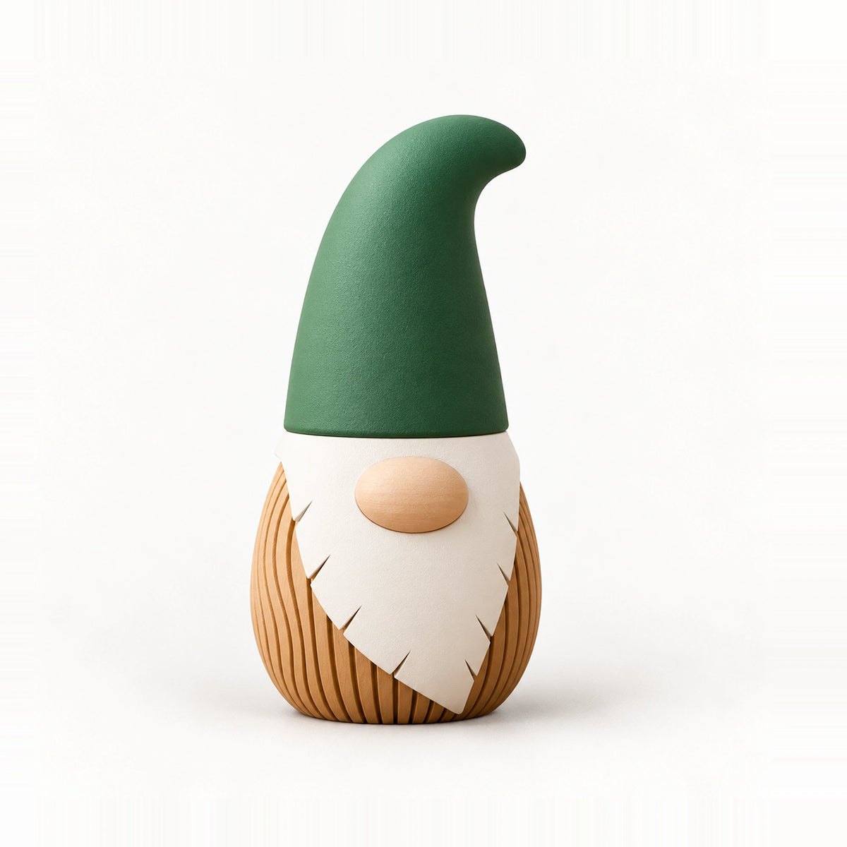 Wavy geribbelde decoratiekabouter — digitale studioweergave in de ontwerpkleur; geen fysieke kleurreferentie