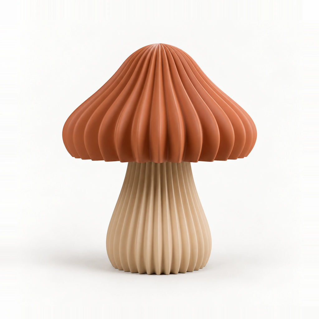 Woodland geribbelde decoratieve paddenstoel — digitale studioweergave in de ontwerpkleur; geen fysieke kleurreferentie