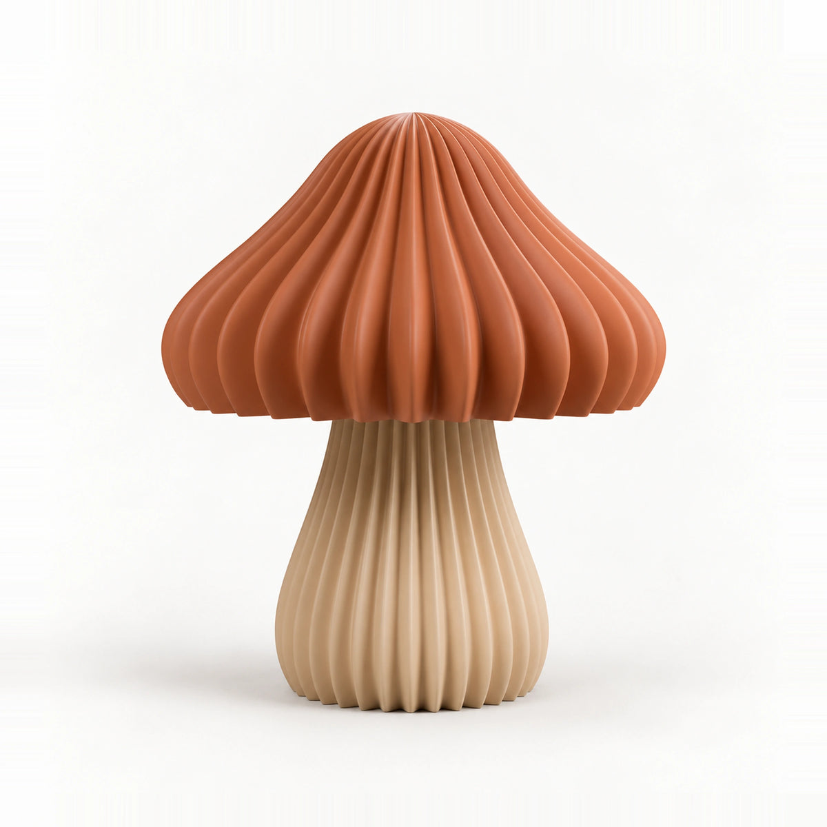 Woodland geribbelde decoratieve paddenstoel — digitale studioweergave in de ontwerpkleur; geen fysieke kleurreferentie