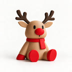 Rudolph decoratief kersthert — digitale studioweergave in de ontwerpkleur; geen fysieke kleurreferentie