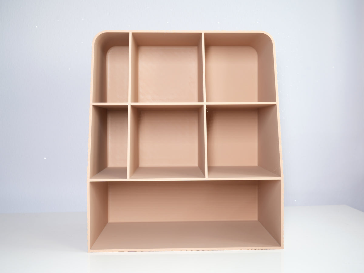 Badkamerorganizer met vakverdeling en houtlook – ontwerpreferentie 3