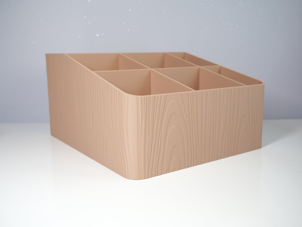Badkamerorganizer met vakverdeling en houtlook – ontwerpreferentie 4