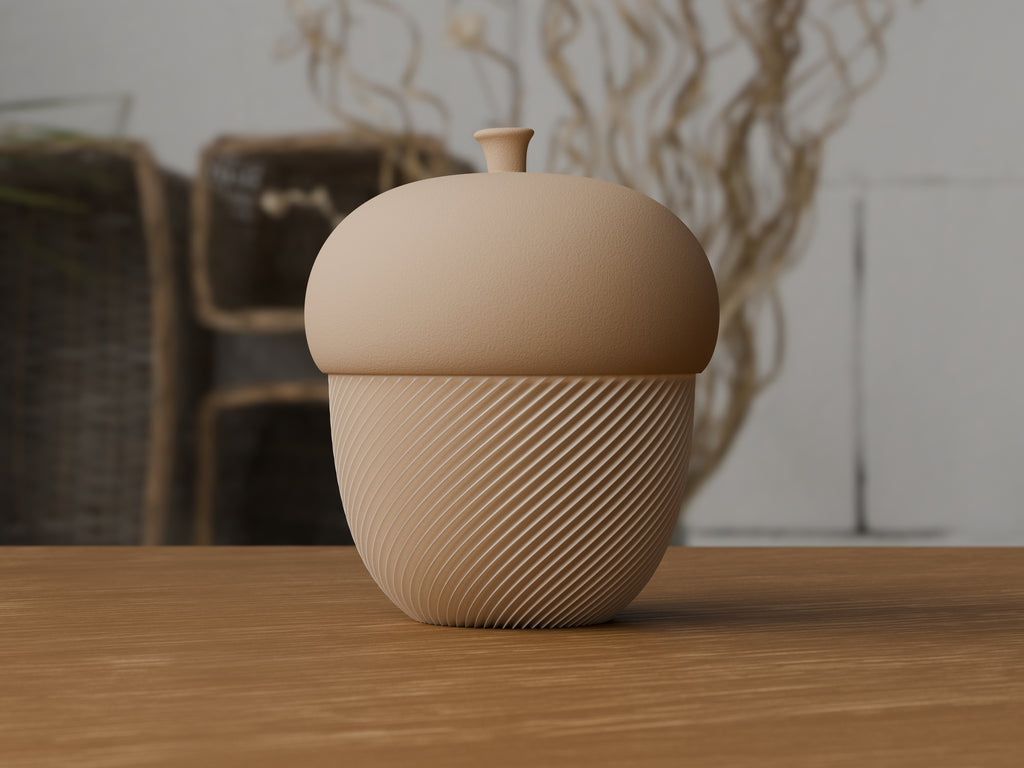 Eikel opbergpot met afneembaar deksel – ontwerpreferentie 1