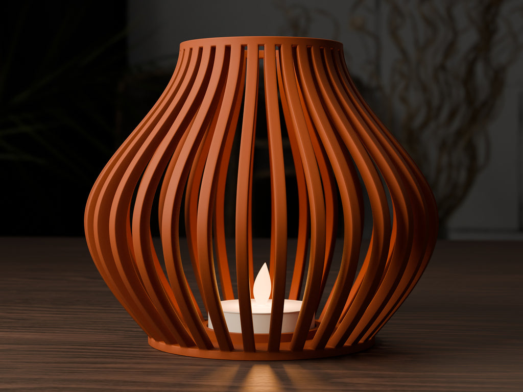 Flow geribbelde lantaarn voor led-theelicht – ontwerpreferentie 1