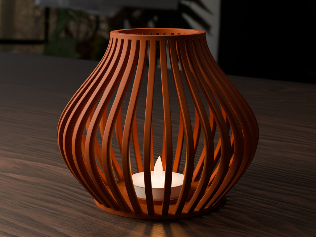 Flow geribbelde lantaarn voor led-theelicht – ontwerpreferentie 2