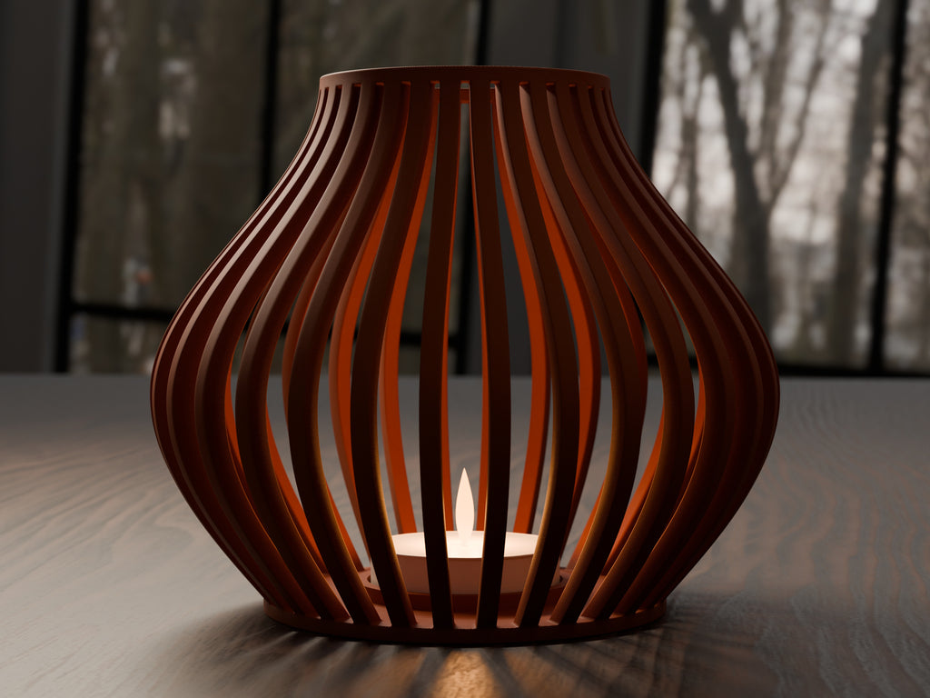 Flow geribbelde lantaarn voor led-theelicht – ontwerpreferentie 3