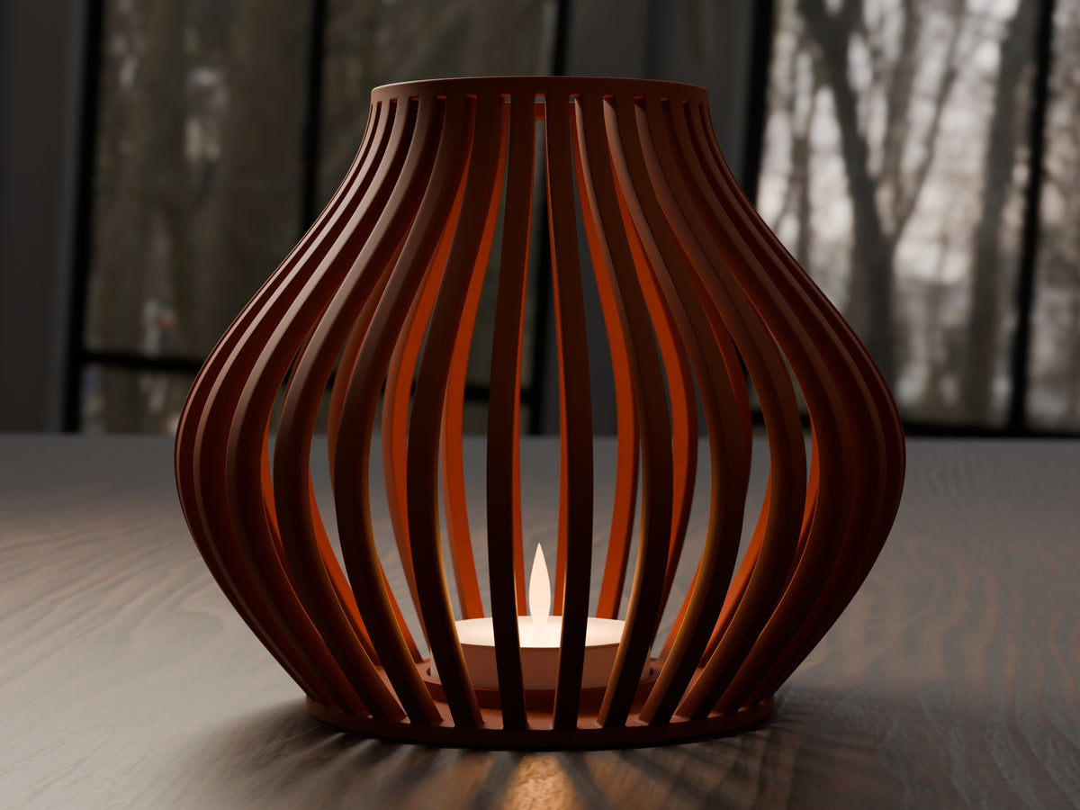 Flow geribbelde lantaarn voor led-theelicht – ontwerpreferentie 3