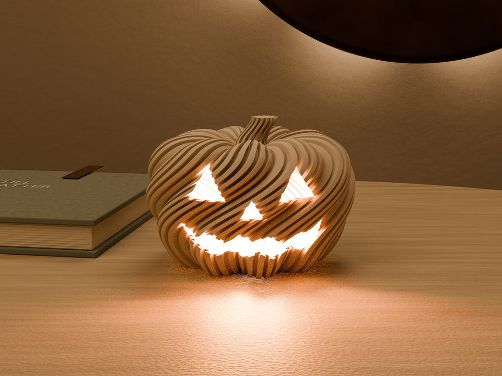 Gedraaide Halloweenpompoen voor led-theelicht – ontwerpreferentie 1