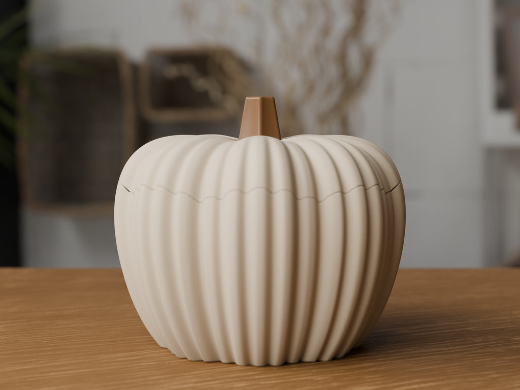 Geribbelde pompoenpot met deksel – ontwerpreferentie 1