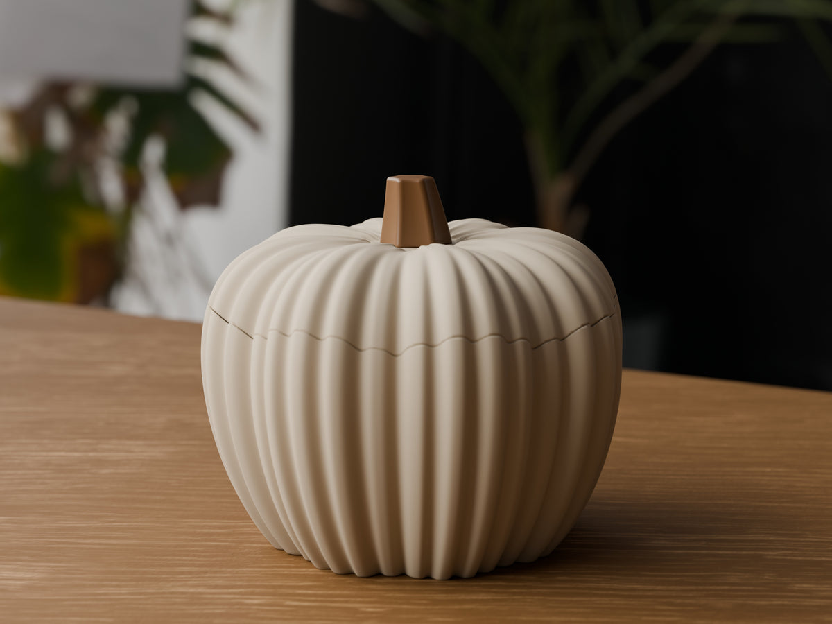 Geribbelde pompoenpot met deksel – ontwerpreferentie 2