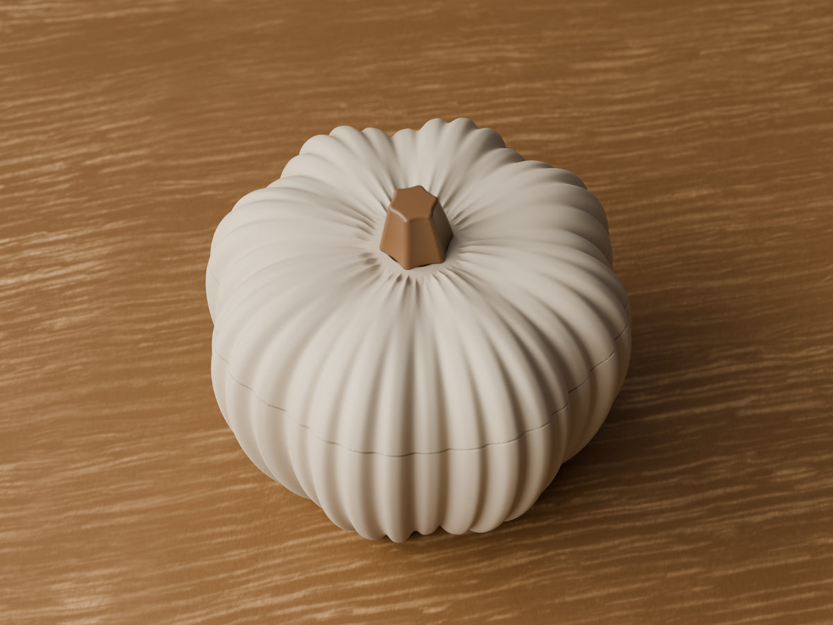 Geribbelde pompoenpot met deksel – ontwerpreferentie 3