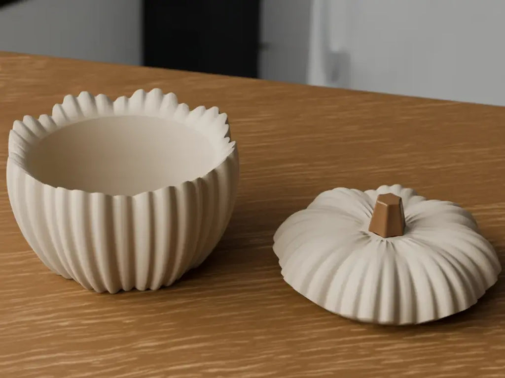 Geribbelde pompoenpot met deksel – ontwerpreferentie 7