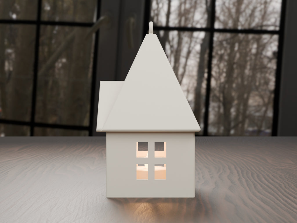Kersthuisje met ophangoog voor led-theelicht – ontwerpreferentie 3
