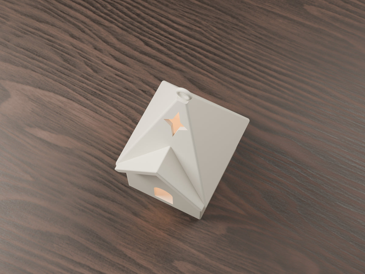 Kersthuisje met ophangoog voor led-theelicht – ontwerpreferentie 4