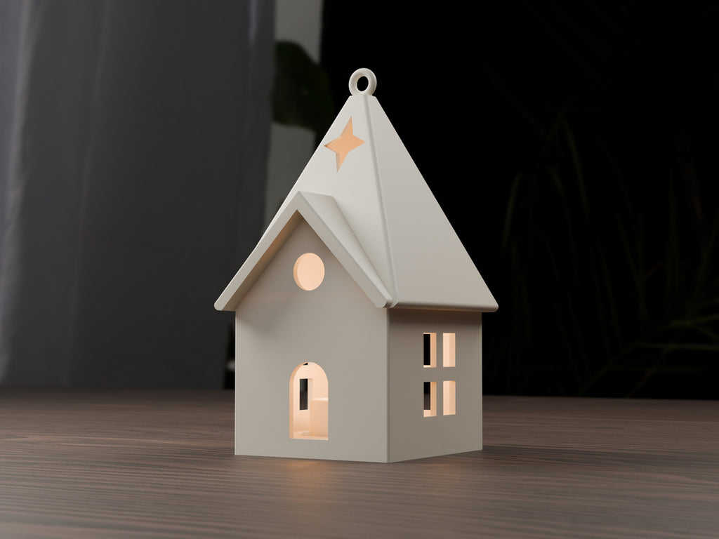 Kersthuisje met ophangoog voor led-theelicht – ontwerpreferentie 7
