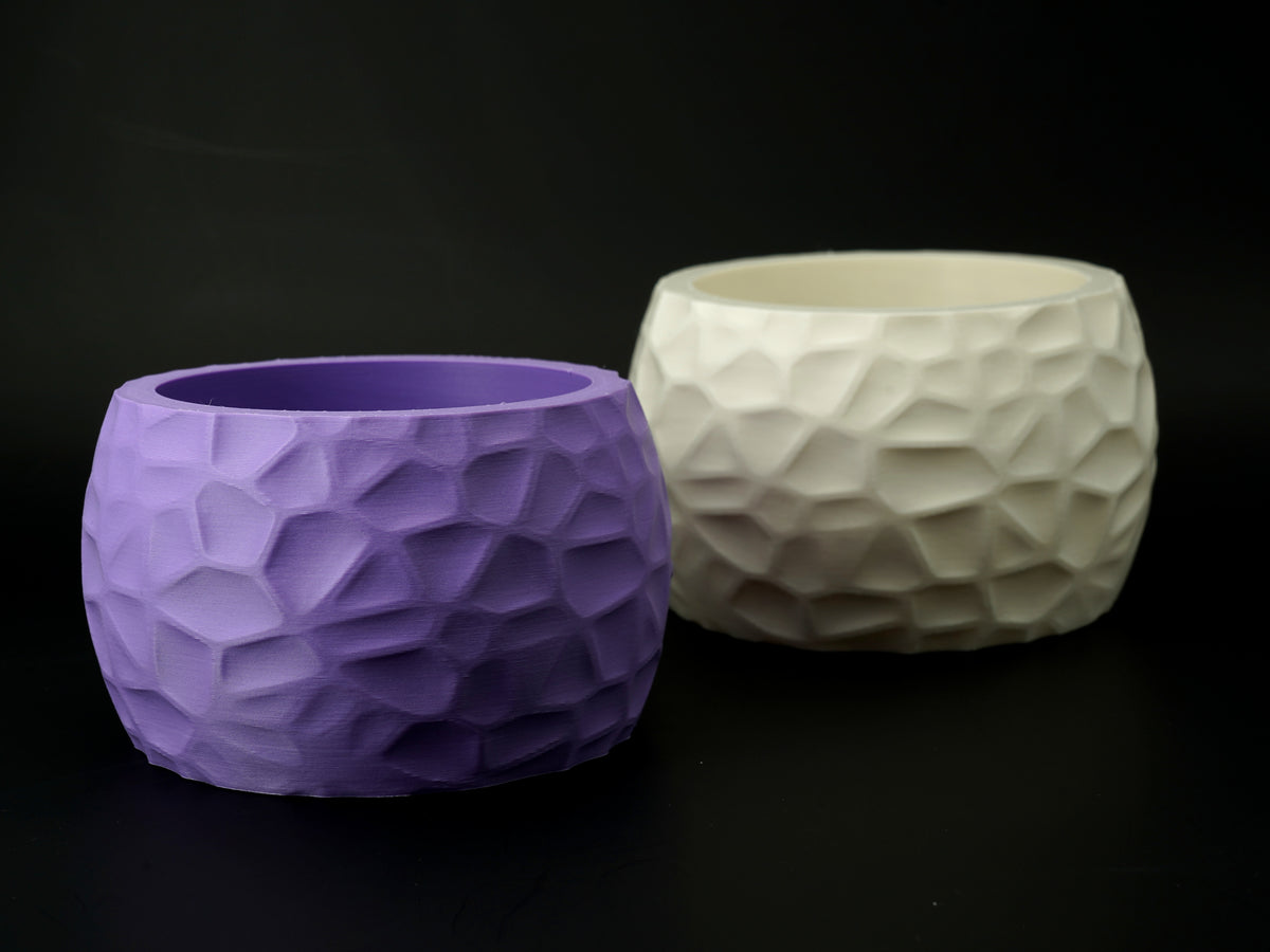 Plantenpot met geometrische facetten – ontwerpreferentie 2