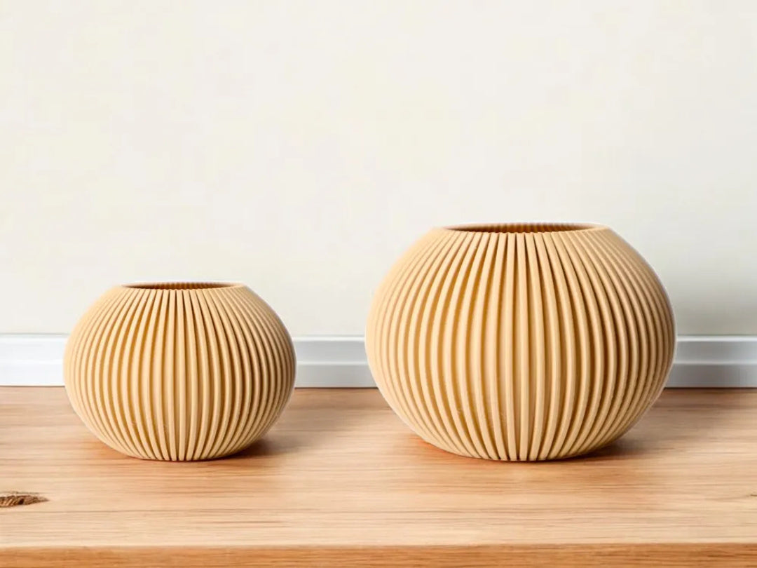 Ronde vaas met plooipatroon – ontwerpreferentie 1