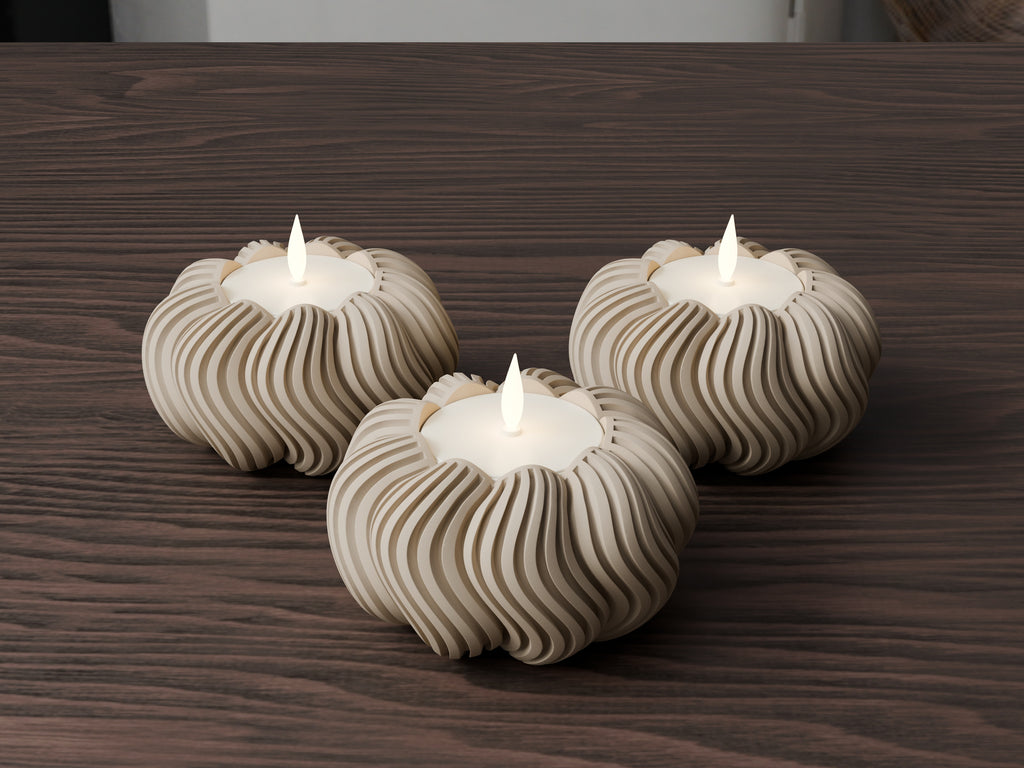 Serpentine pompoenhouder voor led-theelicht – ontwerpreferentie 1