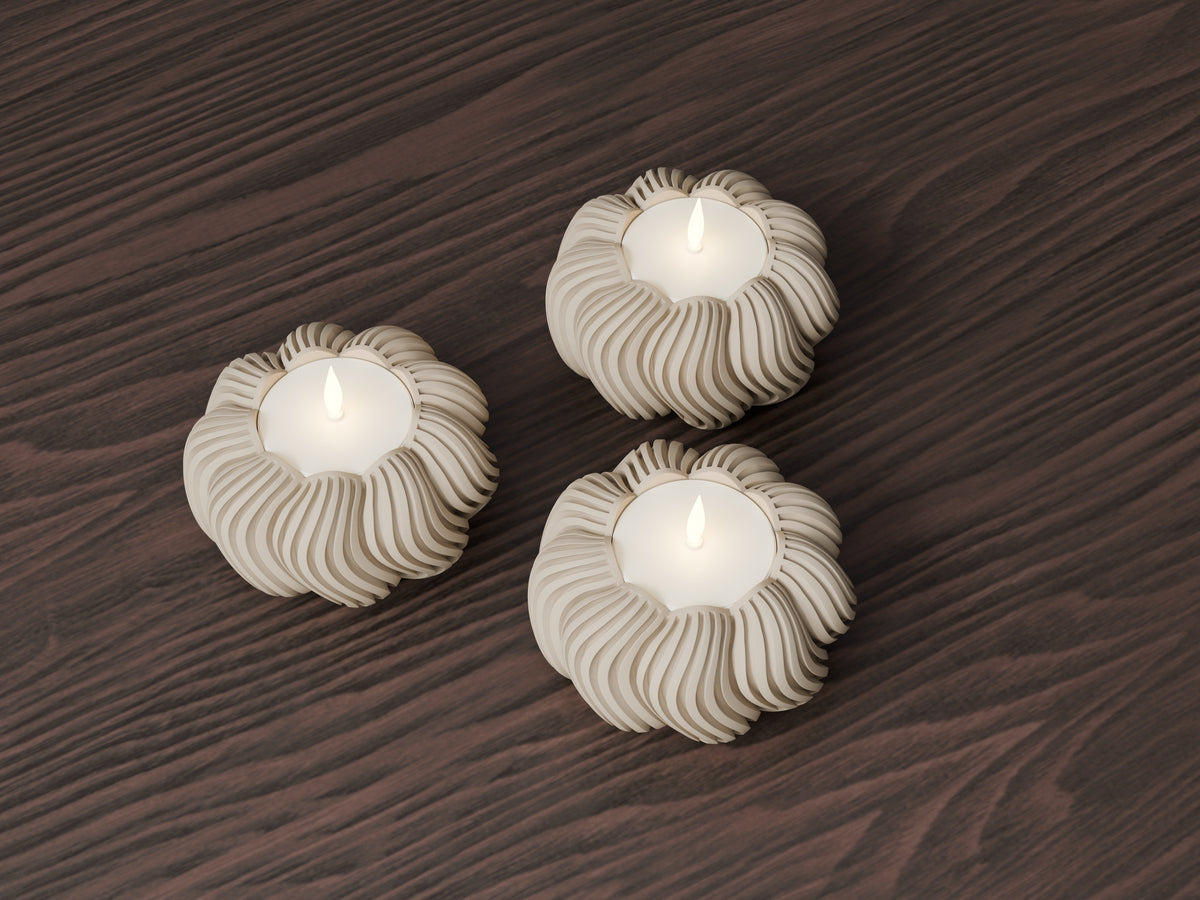 Serpentine pompoenhouder voor led-theelicht – ontwerpreferentie 3